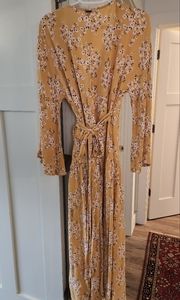 Billabong Maxi Wrap Dress Yellow Floral